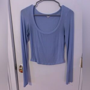 Garage Smooth Scoop Neck Long Sleeve Top